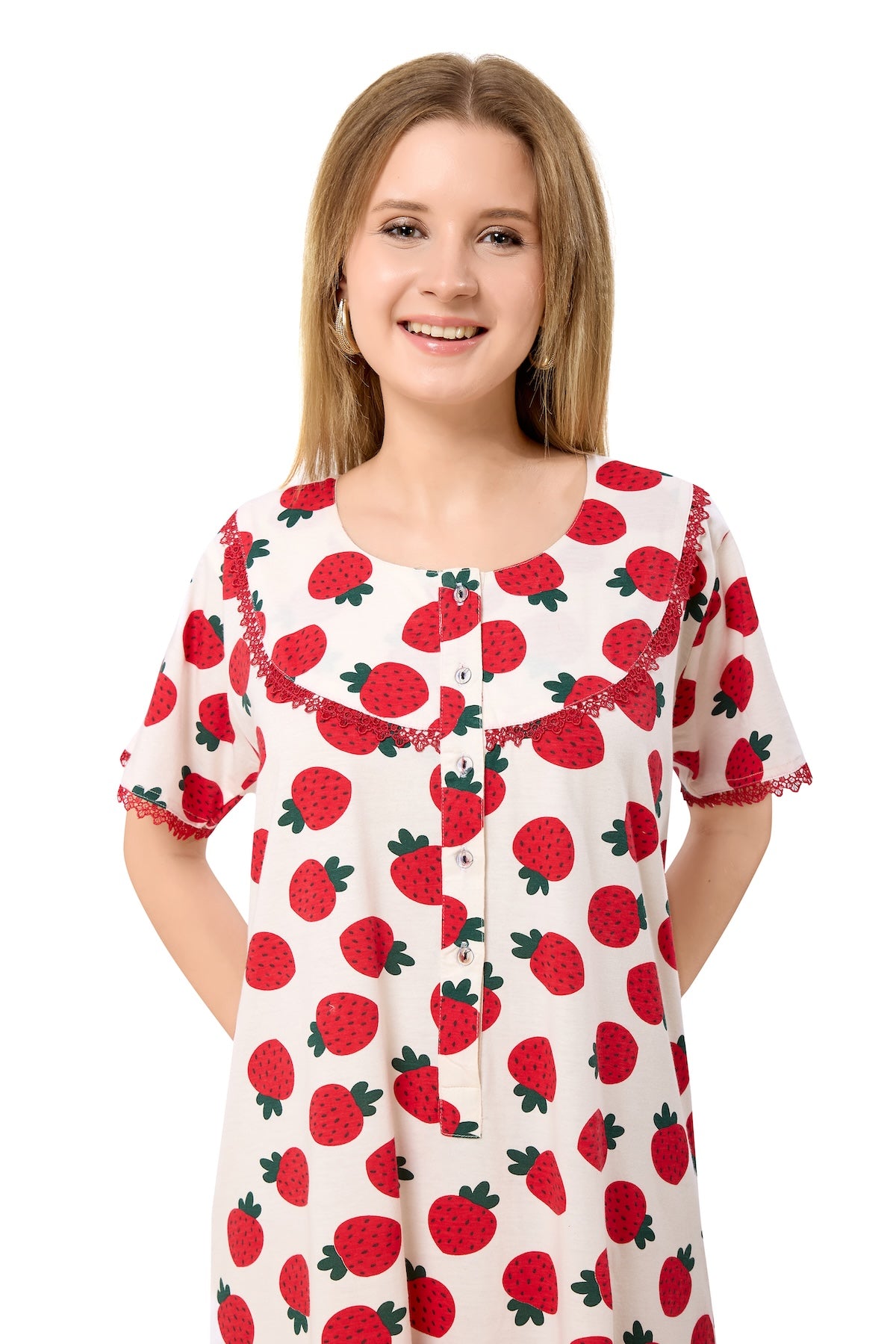 Strawberry Maternity Dress - Blue