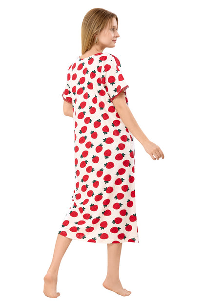 Strawberry Maternity Dress - Blue