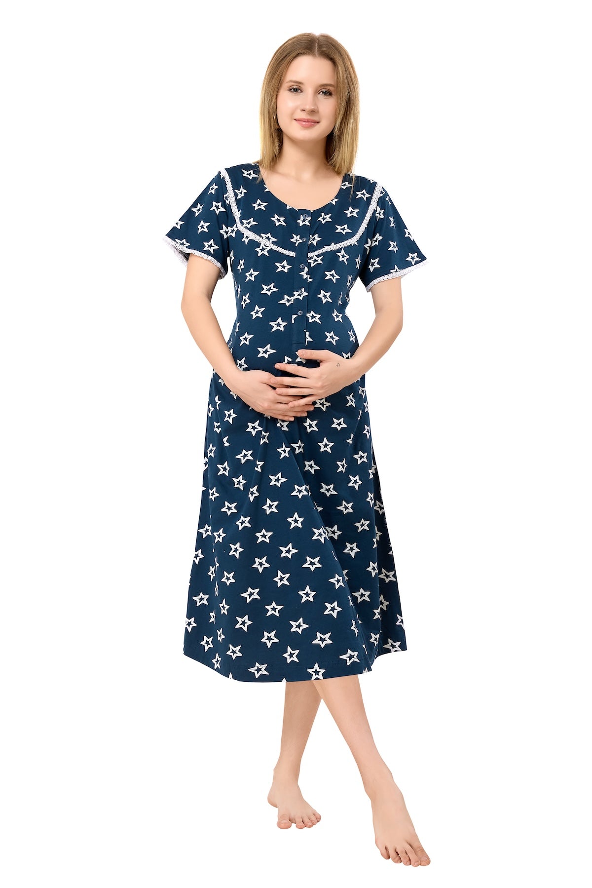 Heart n Star Maternity Dress - Brown