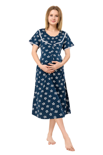 Heart n Star Maternity Dress - Brown