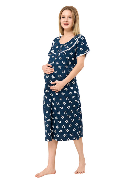 Heart n Star Maternity Dress - Brown