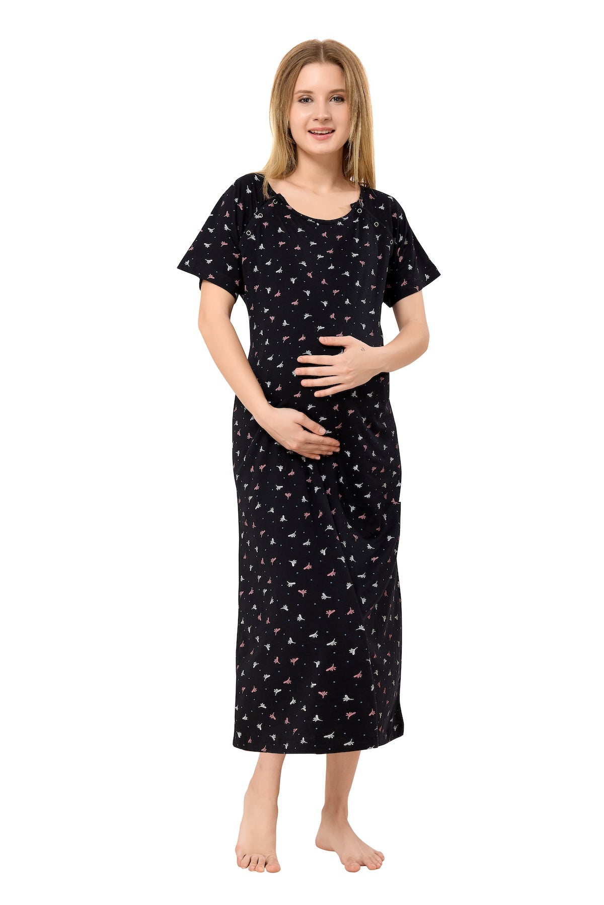 Heart n Star Maternity Dress - Brown