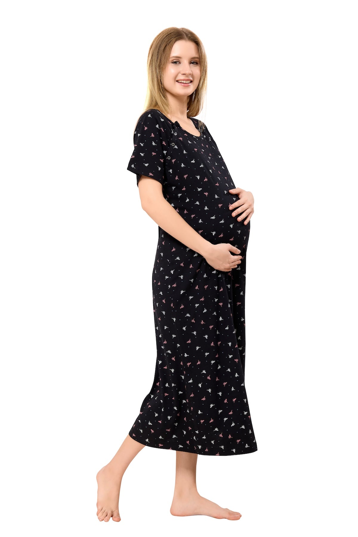 Heart n Star Maternity Dress - Brown