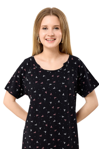 Heart n Star Maternity Dress - Brown