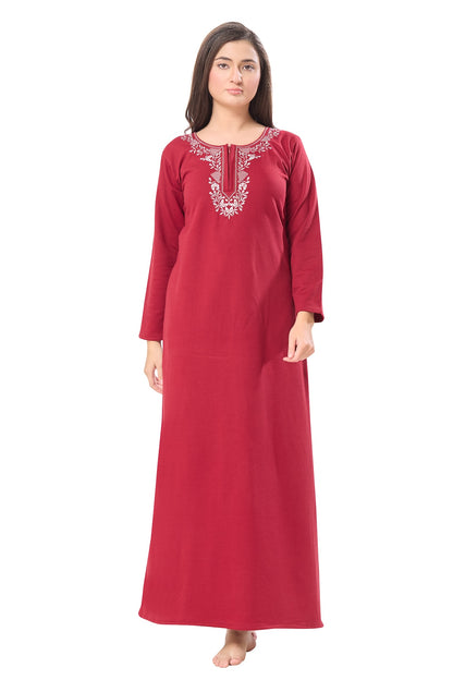 Royal Merlot Embroidered Nightdress