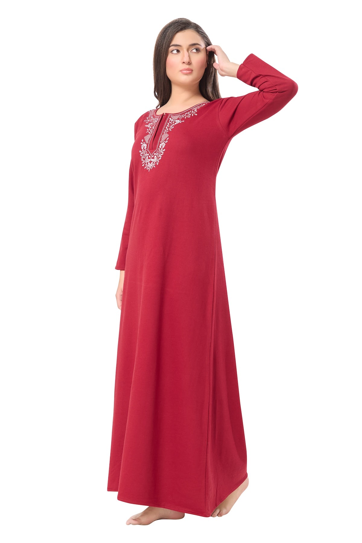Royal Merlot Embroidered Nightdress