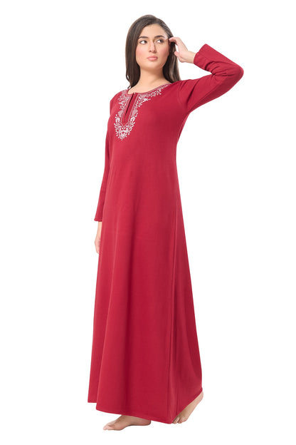 Royal Merlot Embroidered Nightdress