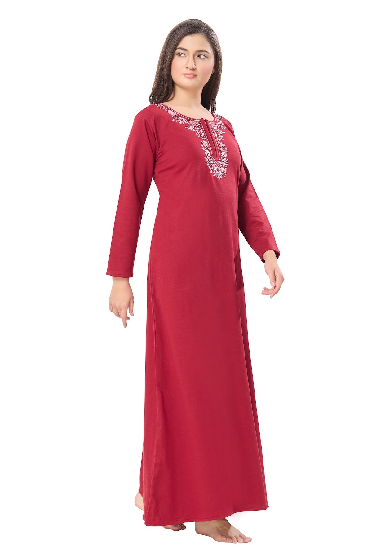 Royal Merlot Embroidered Nightdress
