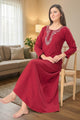 Royal Merlot Embroidered Nightdress
