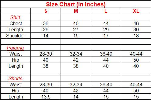 Size chart