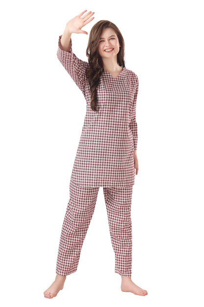 Checkered Purple Coord Set