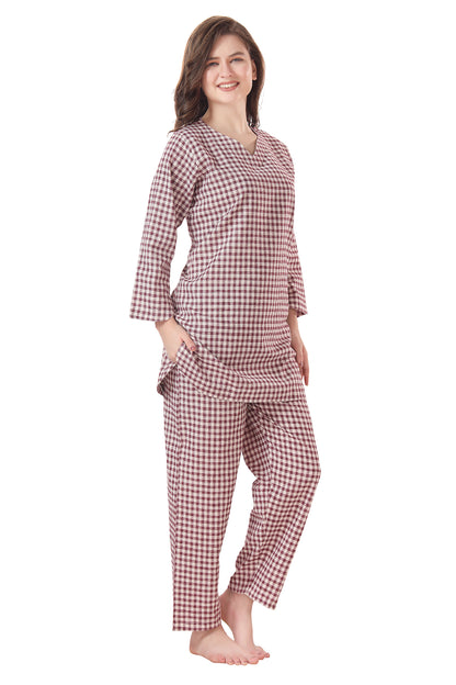 Checkered Purple Coord Set