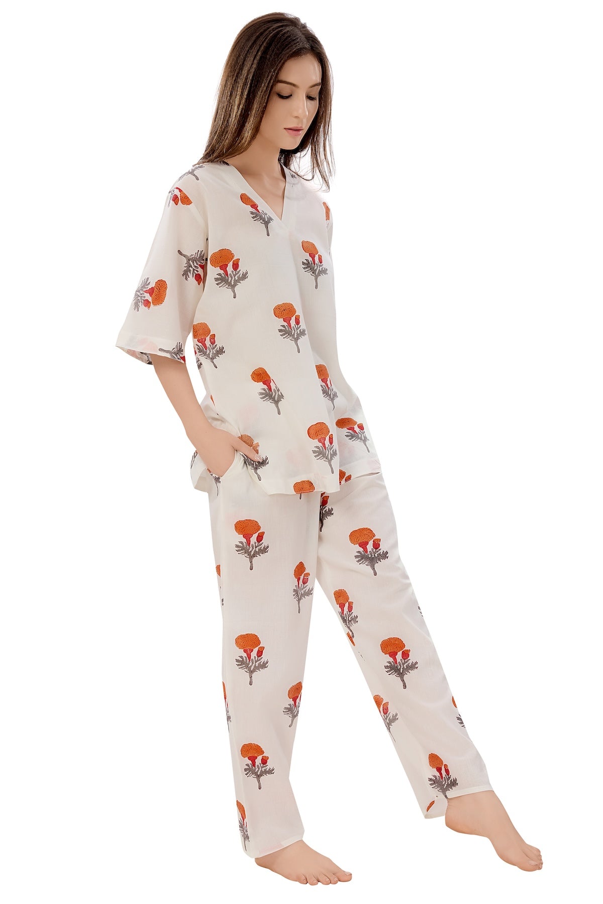 Orange Bloom Coord Set