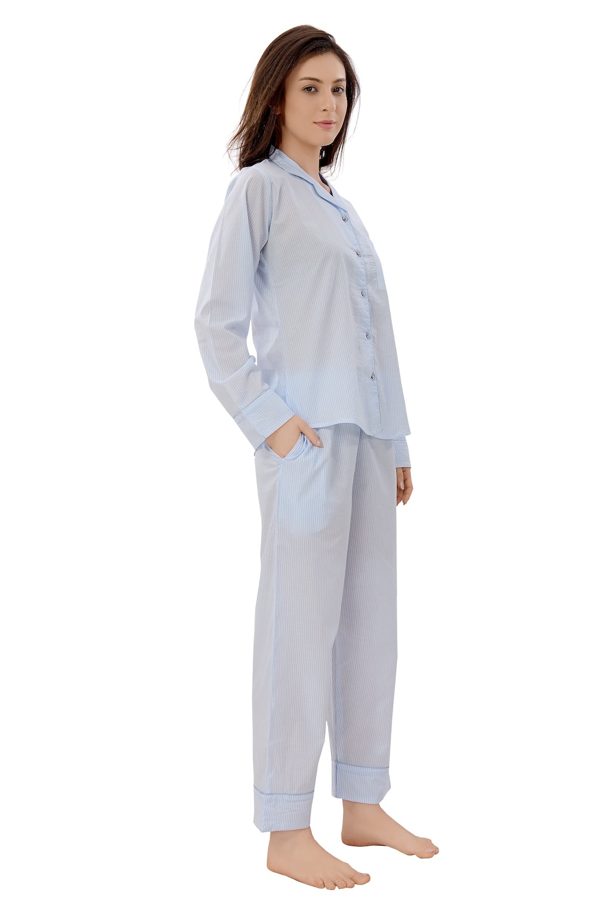 Bosslady Blue Pinstripes Set