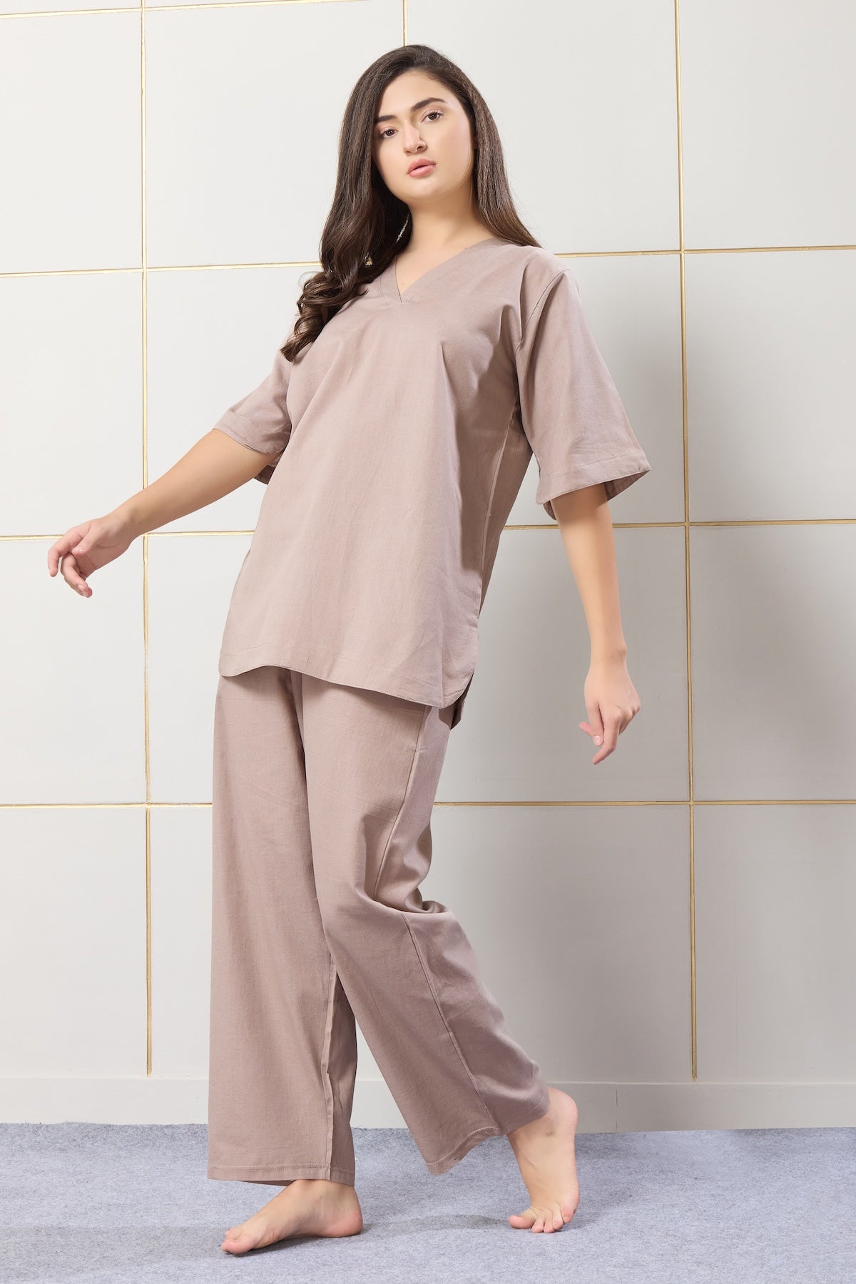 Khaki Brown Coord Set