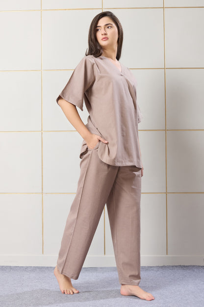 Khaki Brown Coord Set