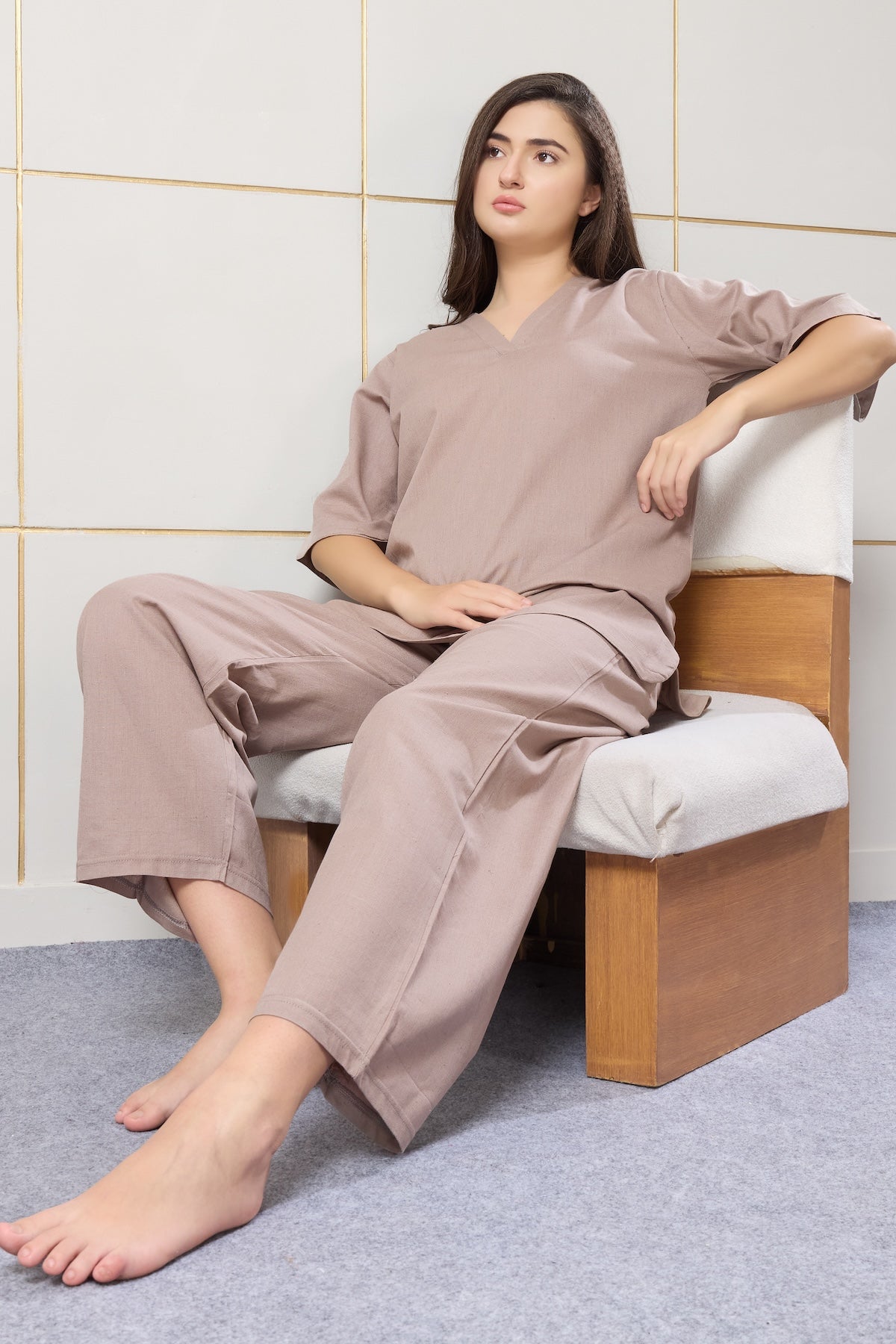 Khaki Brown Coord Set