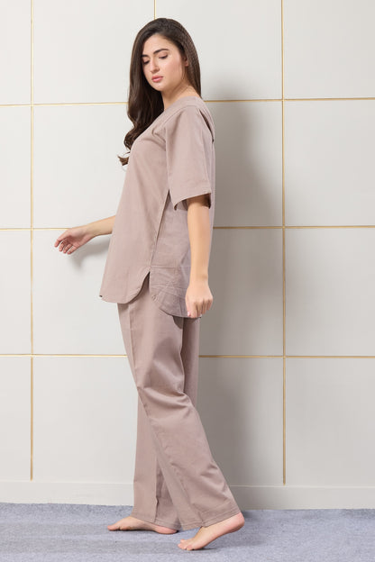 Khaki Brown Coord Set