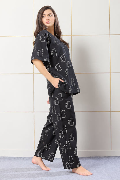 Midnight Meow Lounge Set