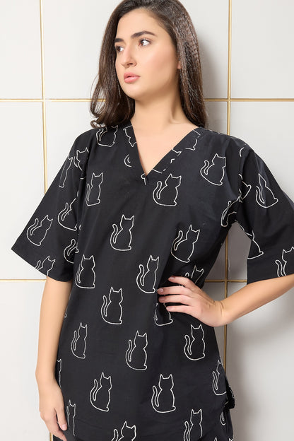 Midnight Meow Lounge Set