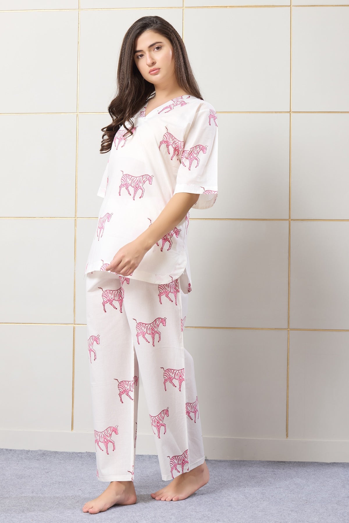 Blush Zebra Lounge Set