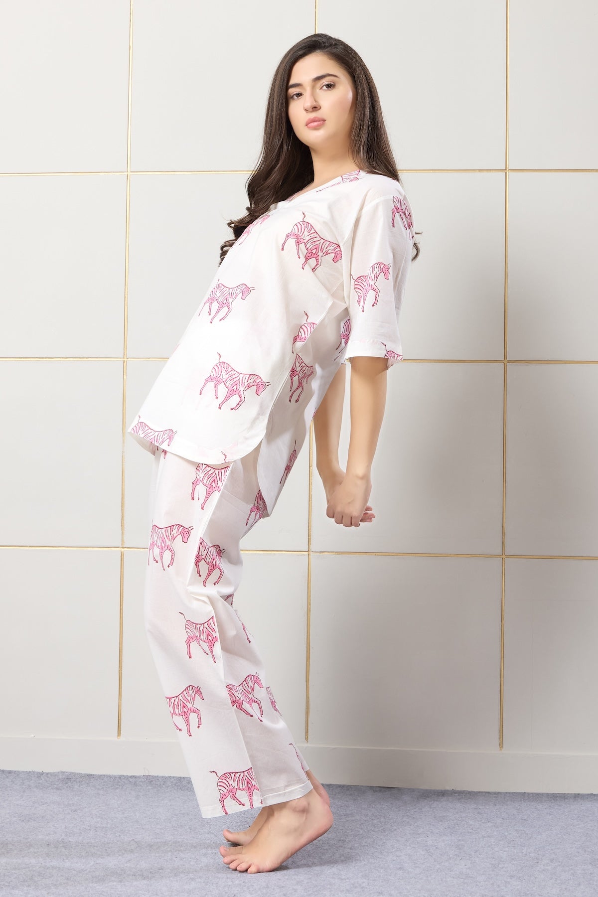 Blush Zebra Lounge Set