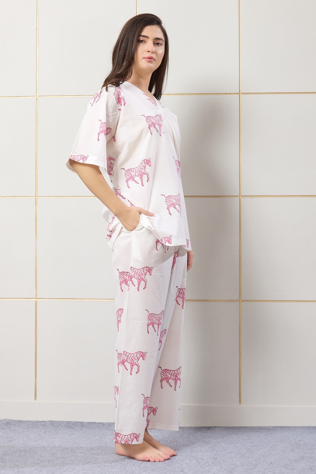 Blush Zebra Lounge Set