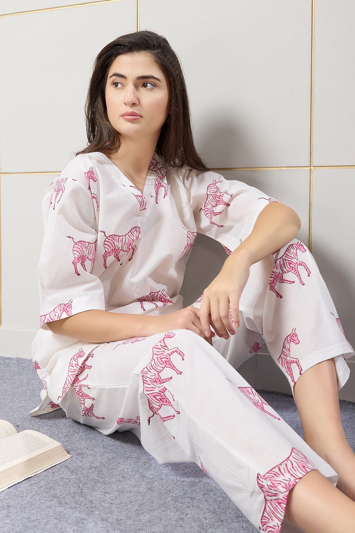 Blush Zebra Lounge Set