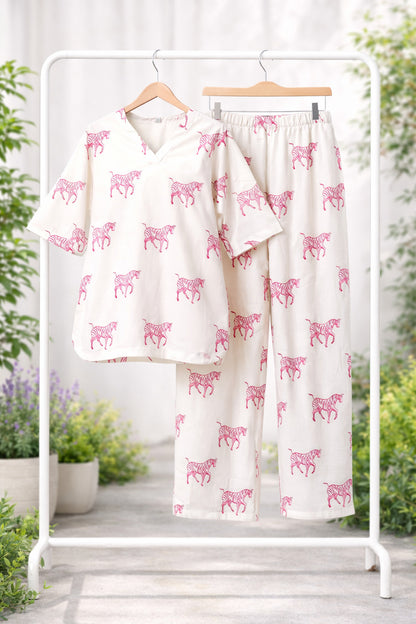 Blush Zebra Lounge Set