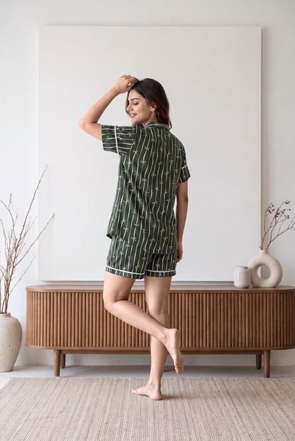 Midnight Bows Shorts Set
