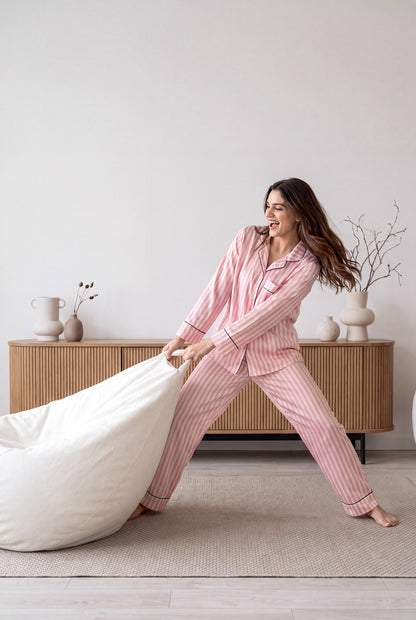 Pink on Repeat Satin Pyjama Set