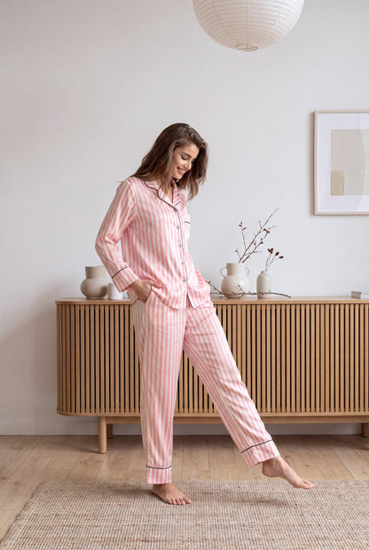 Pink on Repeat Satin Pyjama Set