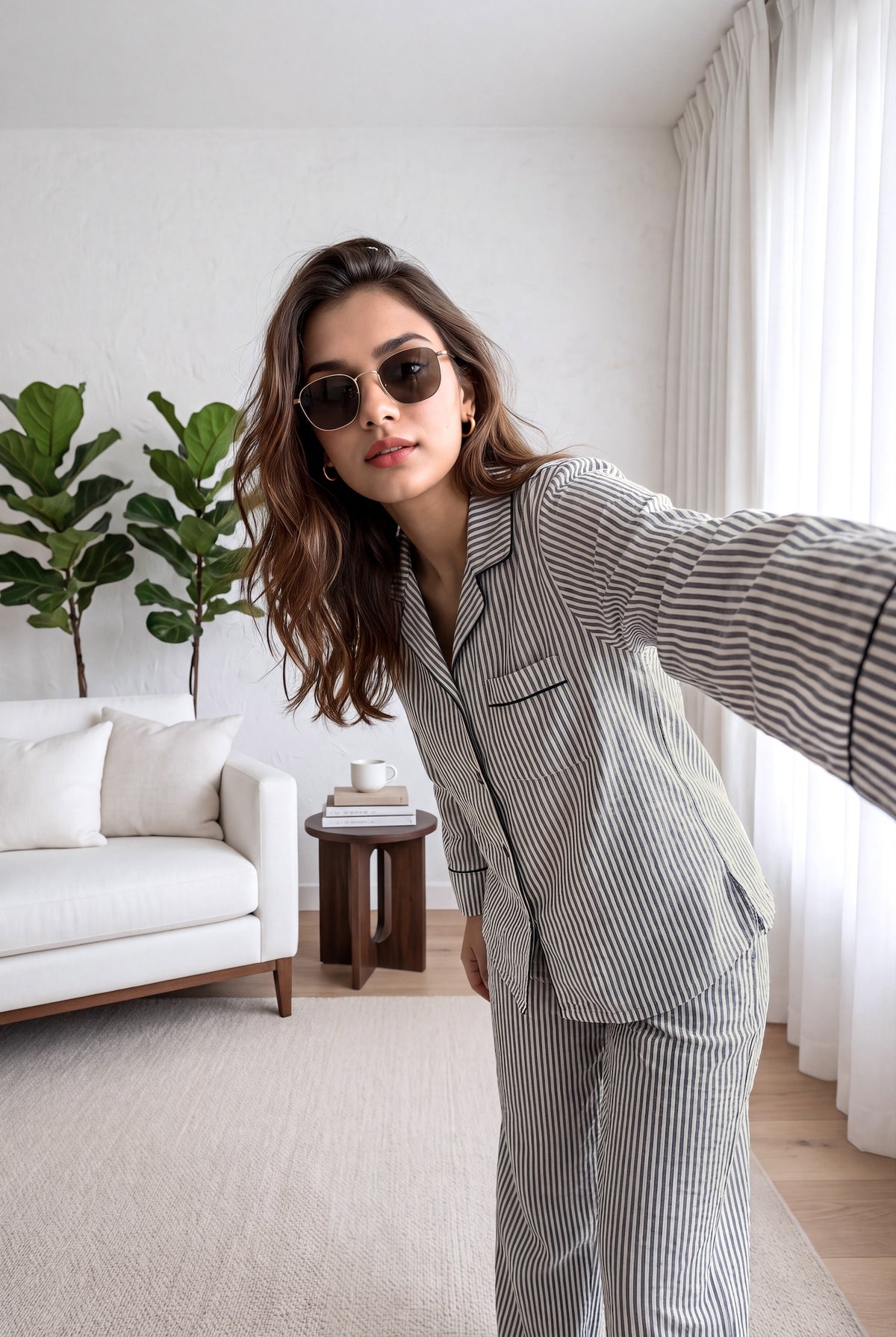 Sunday Stripes Button-Down Pyjama Set