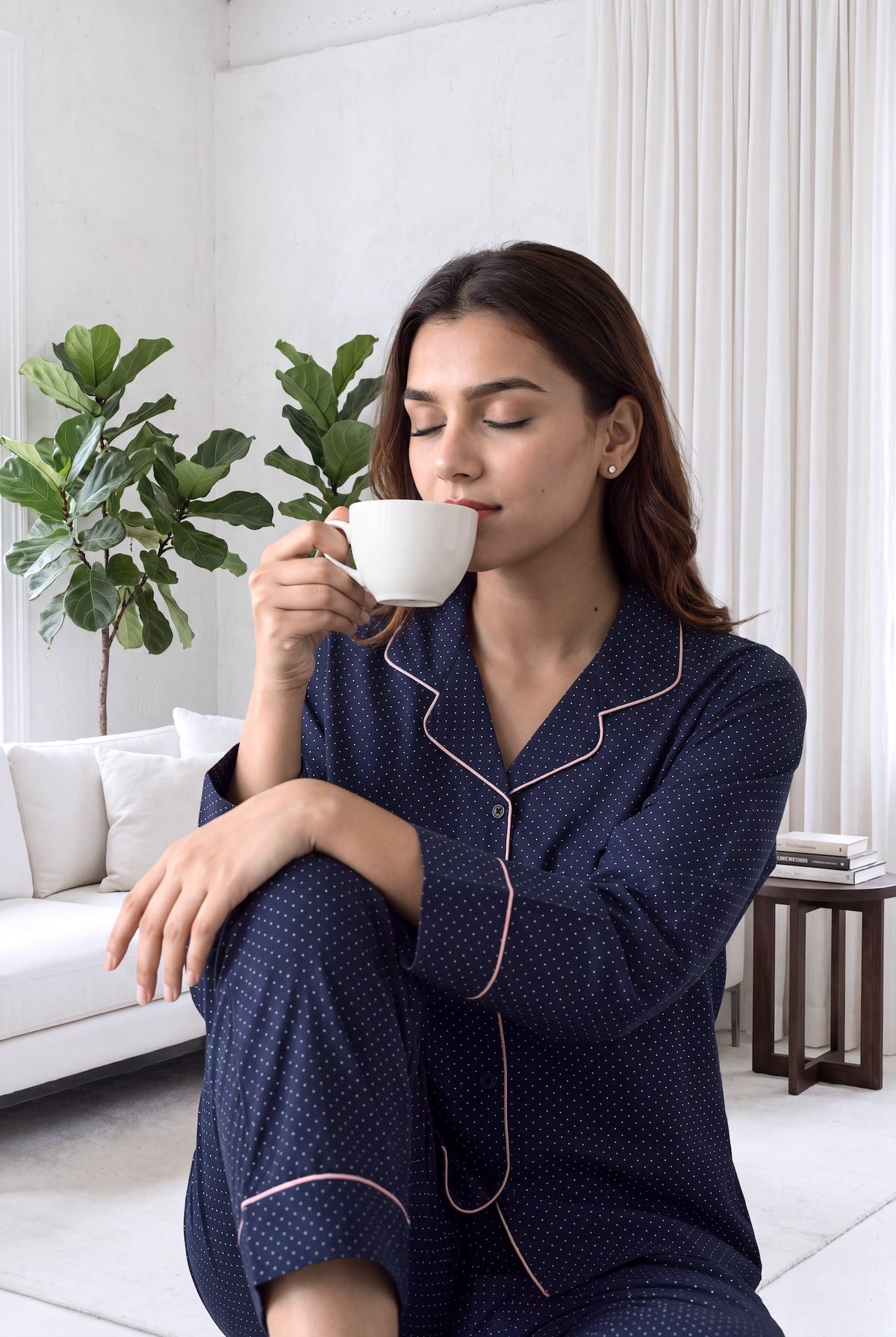 Midnight Dots Button-Down Pyjama Set