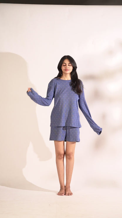 Midnight Dots Shorts Set