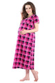 Checkered Printed Maternity Nighty