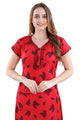 Leafy Red Nighty Gown