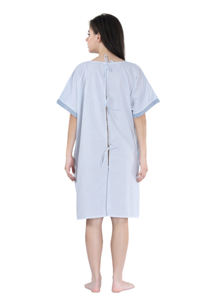 Blue Polka Hospital Gown