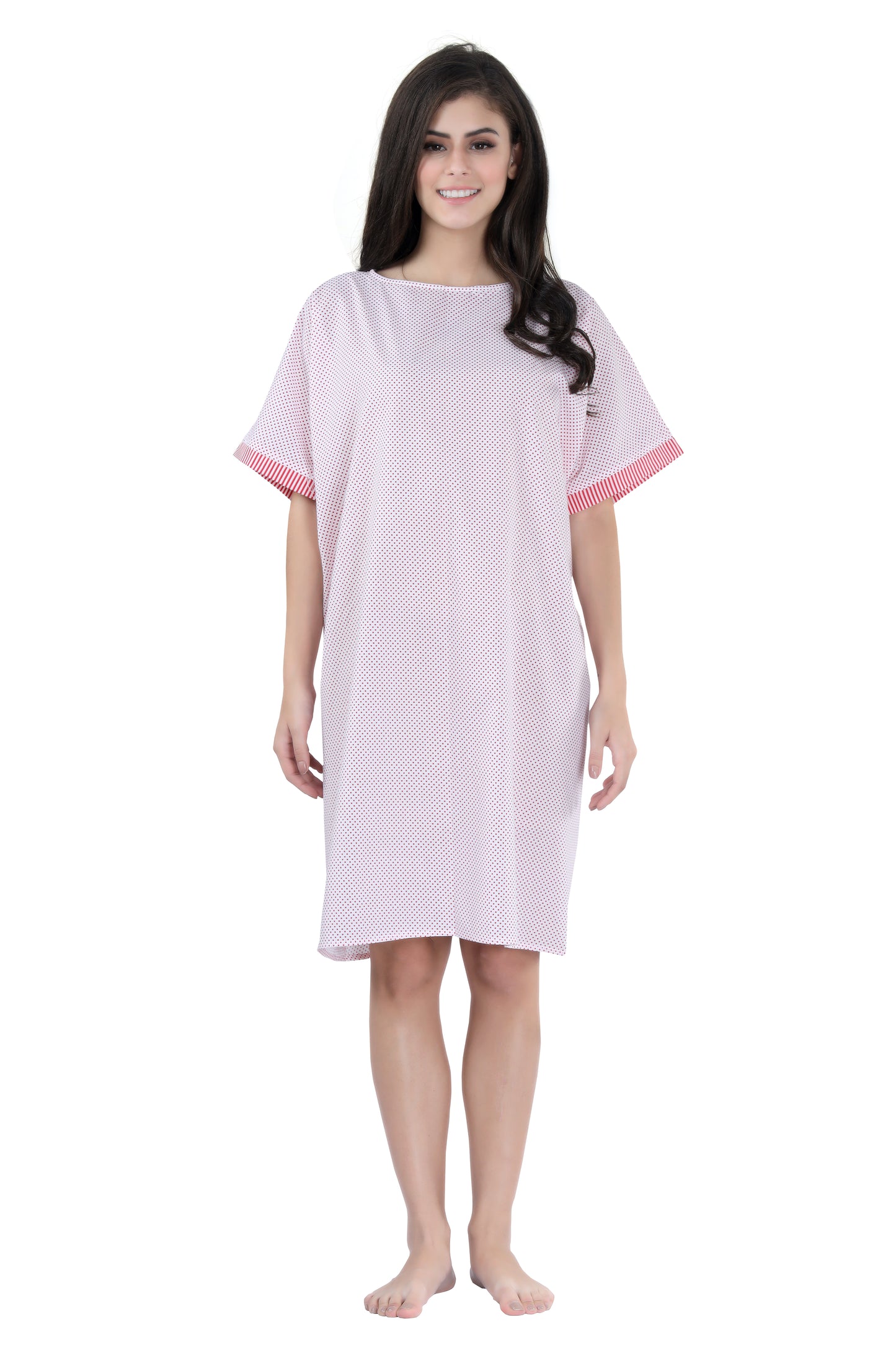 Red Polka Hospital Gown
