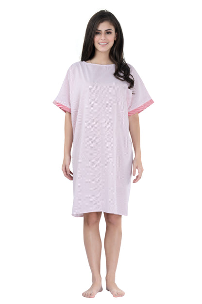 Red Polka Hospital Gown