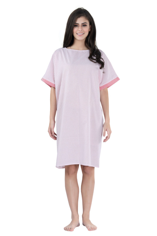 Red Polka Hospital Gown