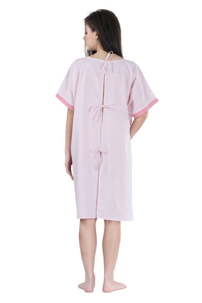 Red Polka Hospital Gown