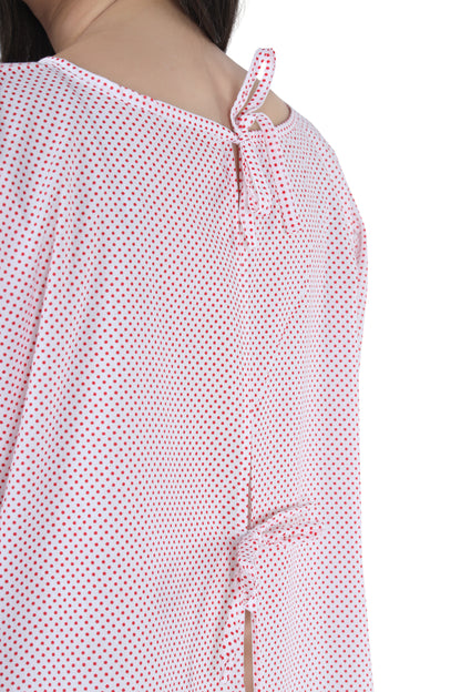 Red Polka Hospital Gown