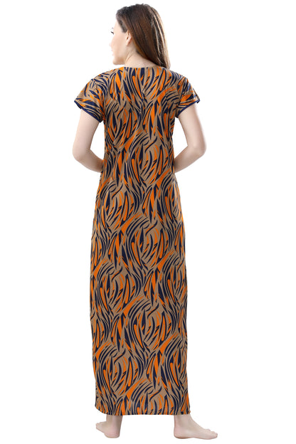 Orange Printed Sarina Nighty