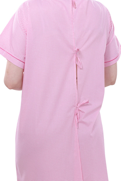 Pink Checkered Hospital Gown