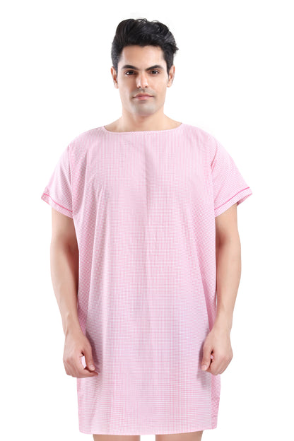 Pink Checkered Hospital Gown