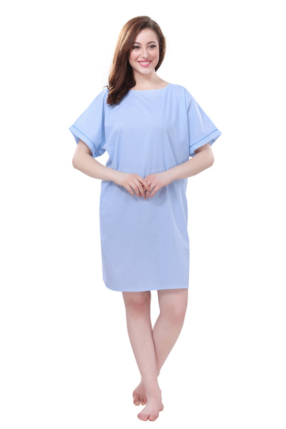Blue Checkered Hospital Gown
