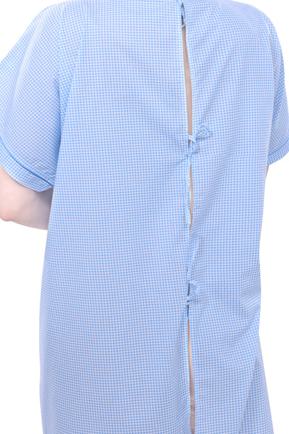Blue Checkered Hospital Gown