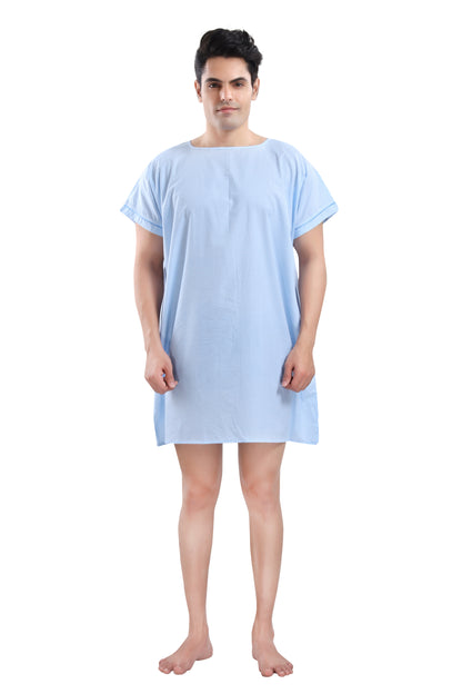Blue Checkered Hospital Gown