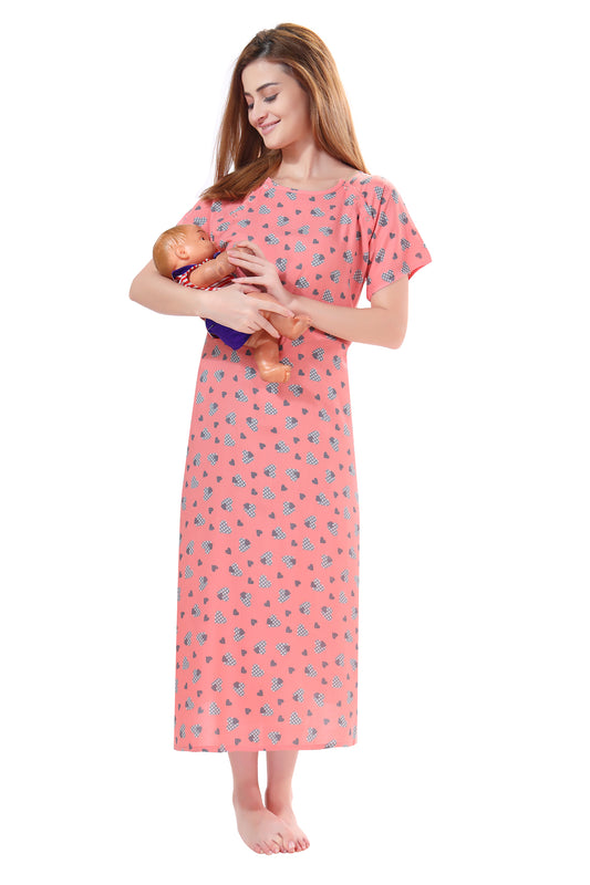 Pretty Hearts Feeding Dress Peach